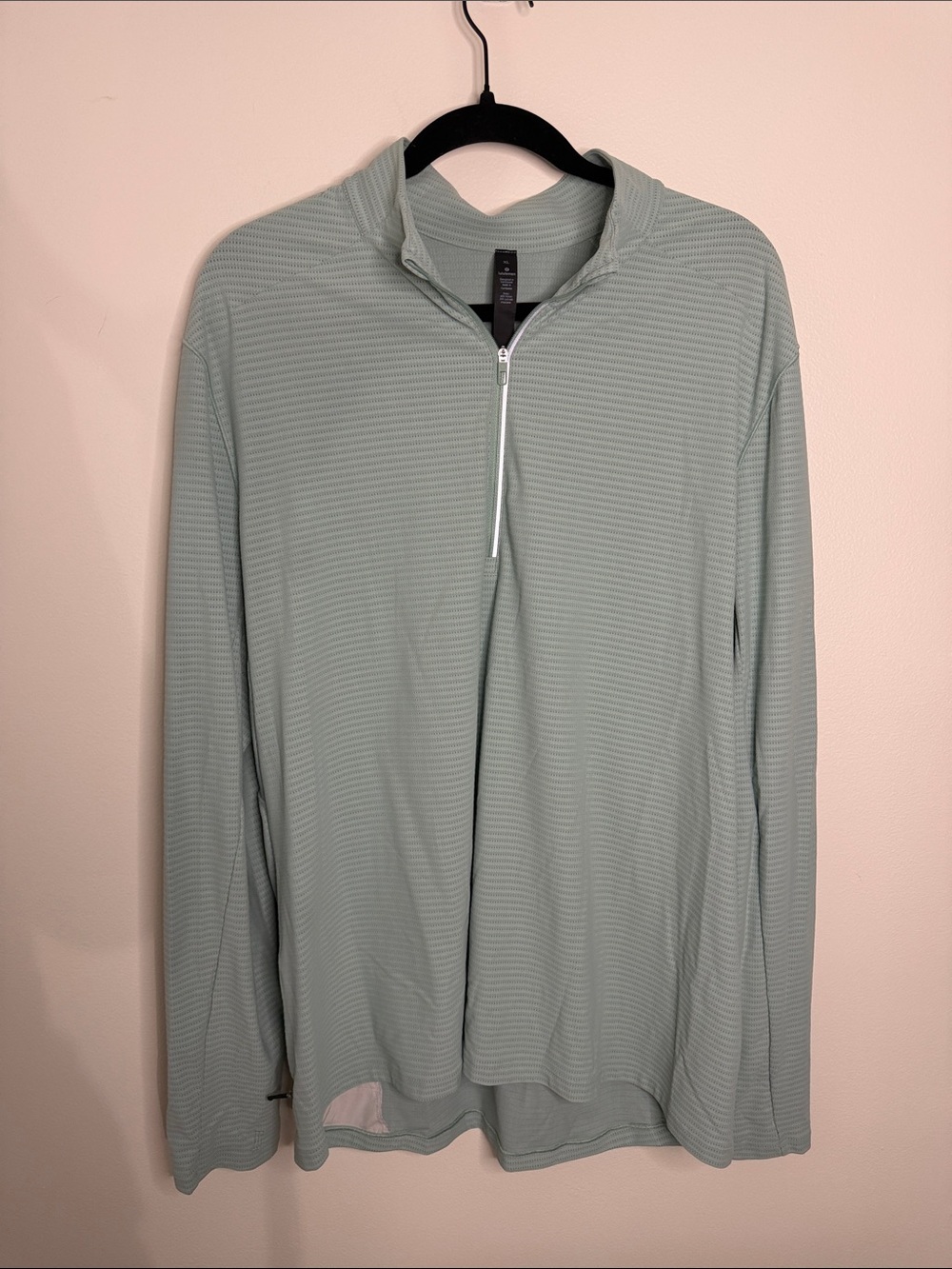 Lululemon Surge Warm 1/2 Zip Mint Green Reflective Running Men's Size XL